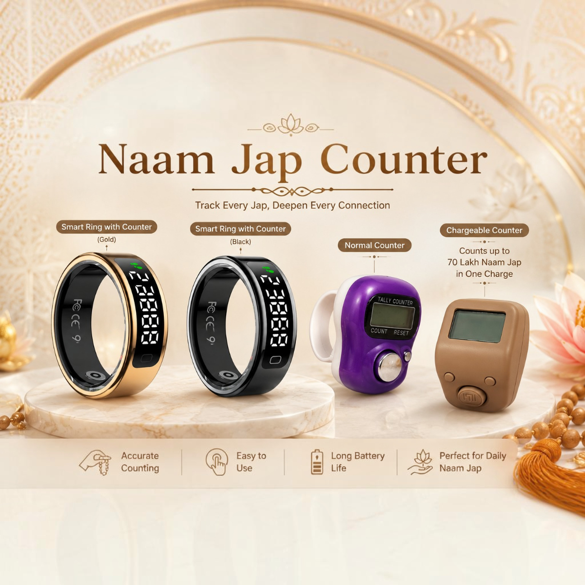Naam Jap Counter and Smart Ring