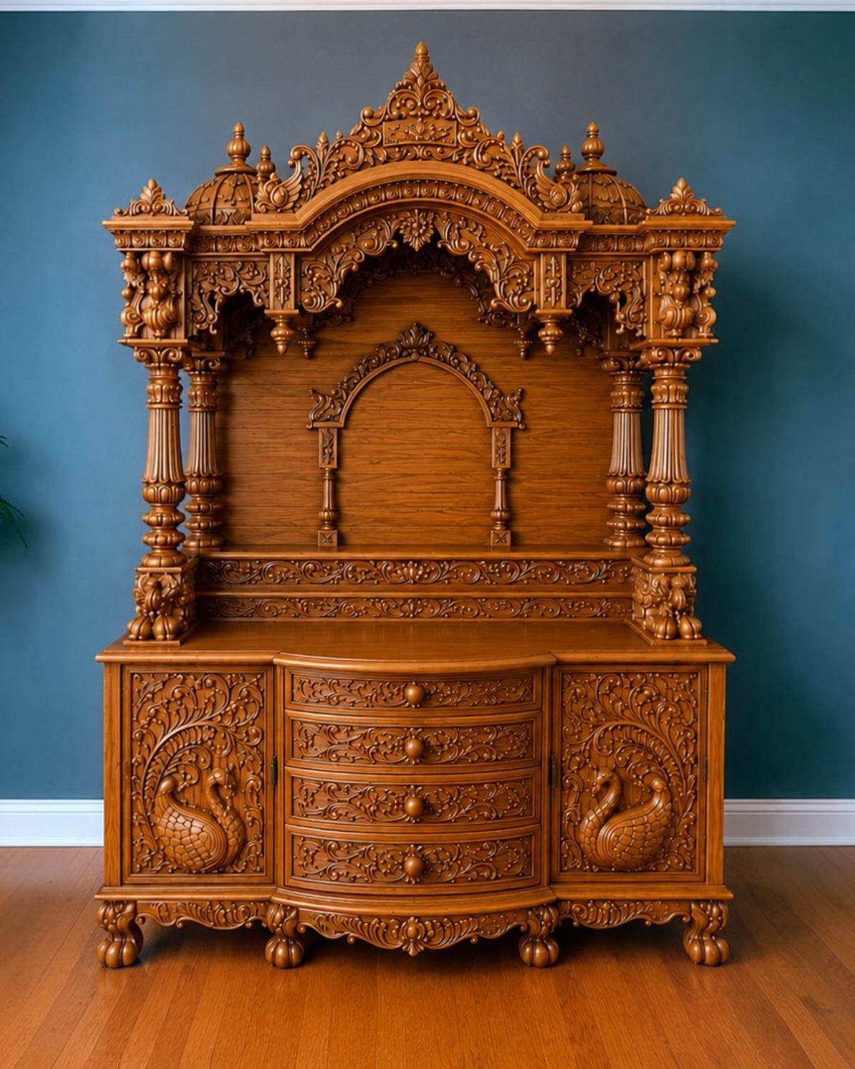 Handcrafted Premium Maharaja Teakwood Mandir
